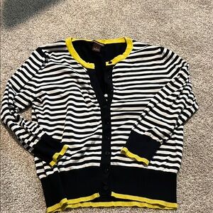 Elliott Lauren Black and Yellow Cotton Cardigan